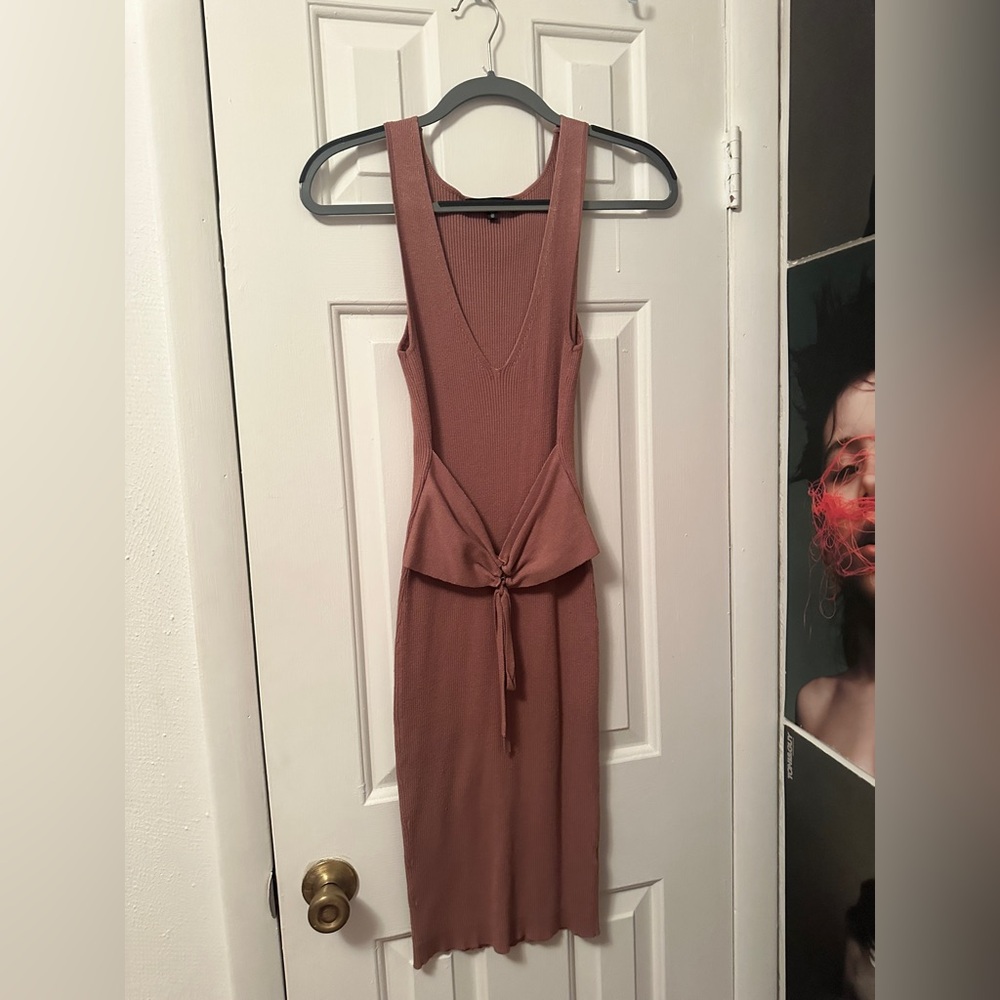Brown/burgundy (?) midi dress